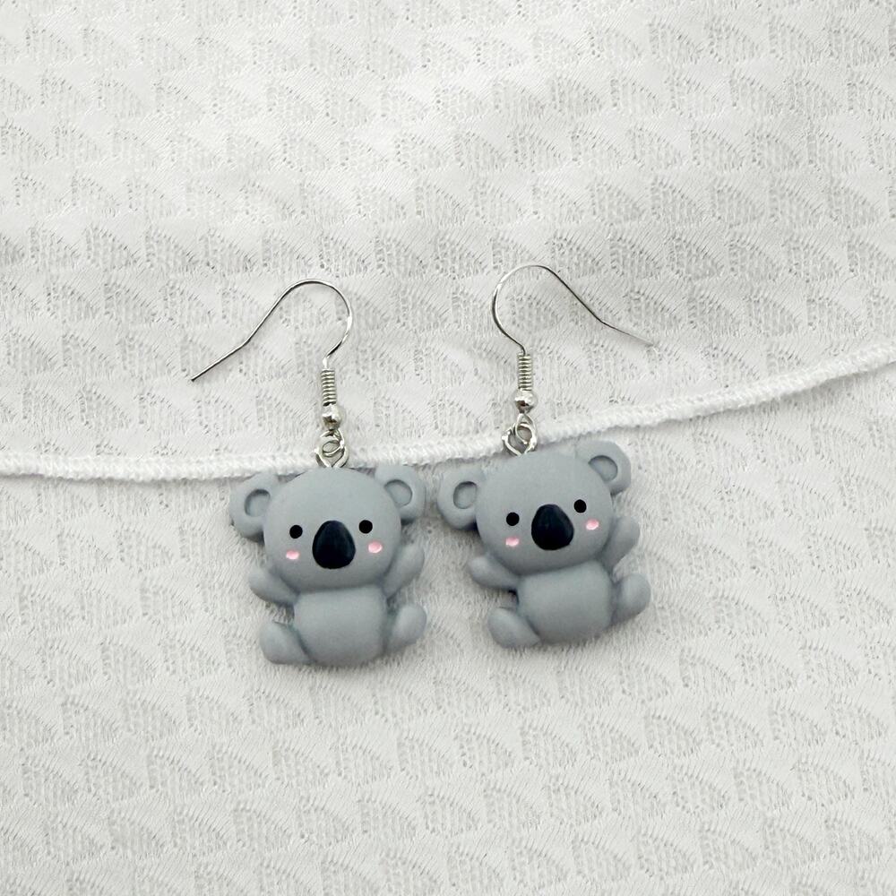 Cute Koala Earrings, Koala Dangle Earrings, Koala Jewelry, Koala Gift
